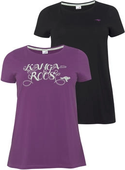KangaROOS Longshirt Kurzarm figurumschmeichelnde Passform lila schwarz