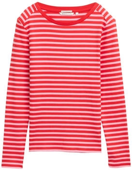 Tom Tailor Denim Langarmshirt aus Bio-Baumwolle red pink stripe