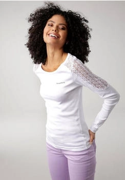 KangaROOS Langarmshirt sehr figurbetonte Passform weiß
