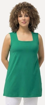 Ulla Popken Longshirt Classic Fit Carree-Ausschnitt ärmellos smaragd
