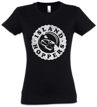 Urban Backwoods Island Hoppers Logo Damen T-Shirt schwarz