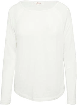 S.Oliver Langarmshirt mit Raglan&auml;rmeln und Flammgarnstruktur (2157891) creme