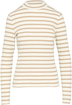 S.Oliver Langarmshirt mit Rippstruktur und Stehkragen (2157894) braun/creme