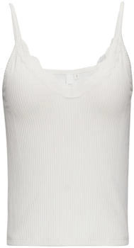 S.Oliver Verkürztes Slim-Fit-Top mit Spitzen-Detail und Rippstruktur (2147369) creme