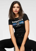 KangaROOS T-Shirt Kurzarm, unifarben und bedruckt, Rundhalsausschnitt