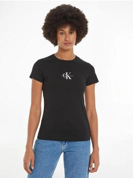 Calvin Klein Monologo Slim Tee T-Shirt Logoprägung schwarz