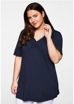 Sheego Longshirt Raffung marine