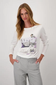Monari Shirt Frauen-Print off-white
