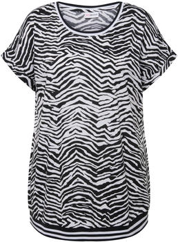 Mia Moda T-Shirt oversized Zebra schwarz