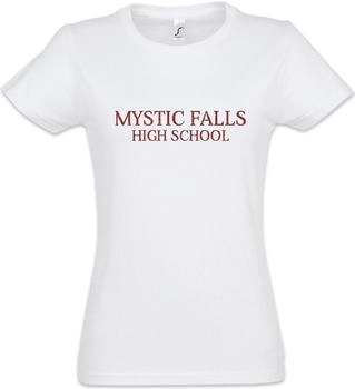 Urban Backwoods Mystic Falls High School Damen T-Shirt weiß