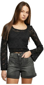 Urban Classics Cropped Lace Longsleeve schwarz