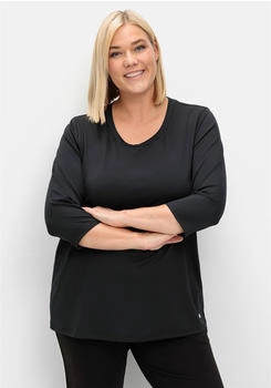Sheego Funktionsshirt 4-Ärmel rundhals schwarz