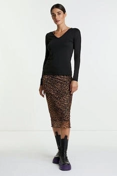 Rich & Royal Langarmshirt femininem V-Ausschnitt schwarz