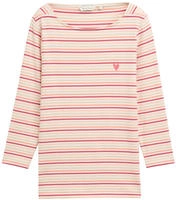 Tom Tailor 1045535_37373, TOM TAILOR Damen Langarmshirt mit Streifenmuster, rot,