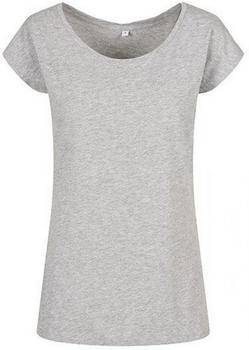 Build Your Brand Ladies Wide Neck Tee grau