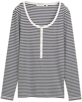 Tom Tailor Henley Langarmshirt offwhite navy regular stripe (1045549)