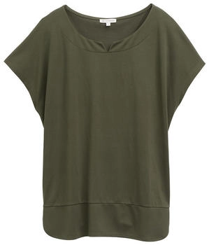 Tom Tailor T-Shirt aus Materialmix Deep Forest Green (1040547)