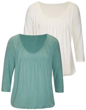 Lascana Shirt türkis weiß