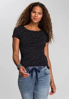 KangaROOS T-Shirt Kurzarm, elastische Rippware, mit Herz-Muster,...