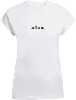 Adidas Essentials Linear Baumwoll T-Shirt wei&szlig; schwarz JC8239