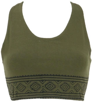 Guru-Shop Bikini Top Boho Top Yoga Bra Top olivgrün