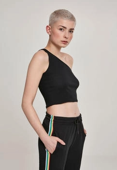 Urban Classics Cropped Asymmetric Top schwarz