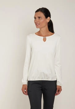 Seidel Langarmshirt Tropfenausschnitt weiß offwhite