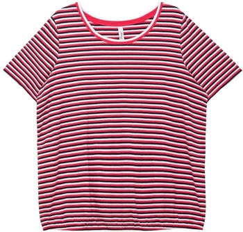 Sheego Shirt Gummizugbund tiefblau gestreift