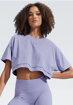 Lascana Kurzarmshirt kastigem Schnitt und Lagen-Look blau