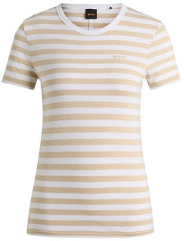 Boss Orange C Esla Striped Premium mode T-Shirt gestreift beige