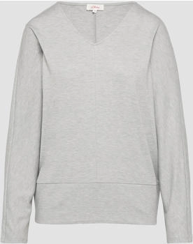 S.Oliver Langarmshirt Fledermausärmeln und breitem Bund grau 2156431
