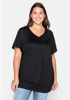 Sheego Viskosejersey T-Shirt schwarz 40-42