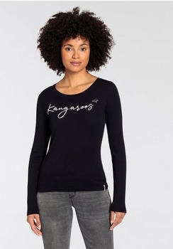 KangaROOS Longsleeve sehr figurbetont Rippware 100% Baumwolle schwarz