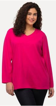 Ulla Popken Basic-v-shirt Langarmshirt magenta pink