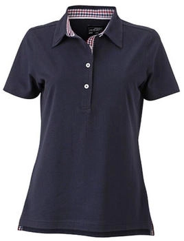 James & Nicholson Karo-Optik Poloshirt navy rot-navy-weiß