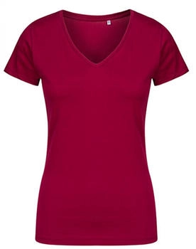 Promodoro V-Neck T-Shirt gekämmte Baumwolle berry