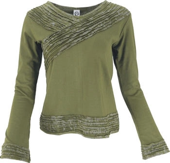 Guru-Shop Mantra Shirt olivgrün Baumwolle
