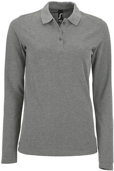 Sol's Pique-Polo-Shirt langärmlig grau meliert