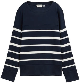 Tom Tailor Ripp Langarmshirt mit Bio-Baumwolle blue offwhite irregular stripe (1045550)