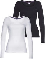 KangaROOS Langarmshirt 2er-Pack, im 2er-Pack, h&uuml;ftbedeckende L&auml;nge,...