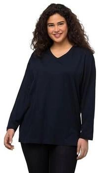 Ulla Popken Basic-v-shirt Langarmshirt blau schwarz