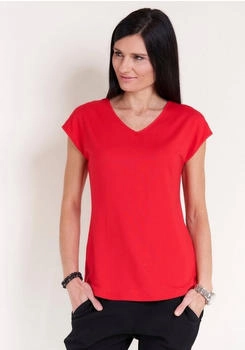 Seidel T-Shirt Kappenärmel rot