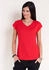 Seidel T-Shirt Kappenärmel rot