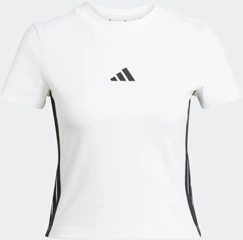 Adidas Essentials 3-Streifen Slim Baby Tee T-Shirt wei&szlig; schwarz JE1239