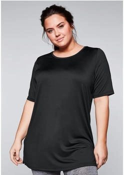 Sheego Longshirt atmungsaktiv schnelltrocknend schwarz