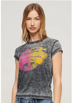 Superdry Fade Rock Graphic Cap Slv Kurzarm-t-shirt W1011395A-12A-14