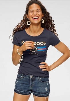 KangaROOS T-Shirt Kurzarm unifarben bedruckt blau