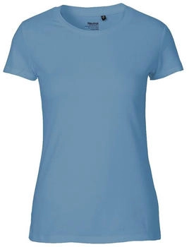 Neutral Bio-Damen-T-Shirt Rundhalsausschnitt dusty indigo