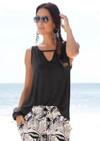 Buffalo Strandtop mit leichter Raffung am Ausschnitt, Tanktop, Cut-Out