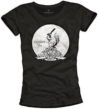 MAKAYA Damen T-Shirts Sprüchen witzige coole ausgefallene Tops